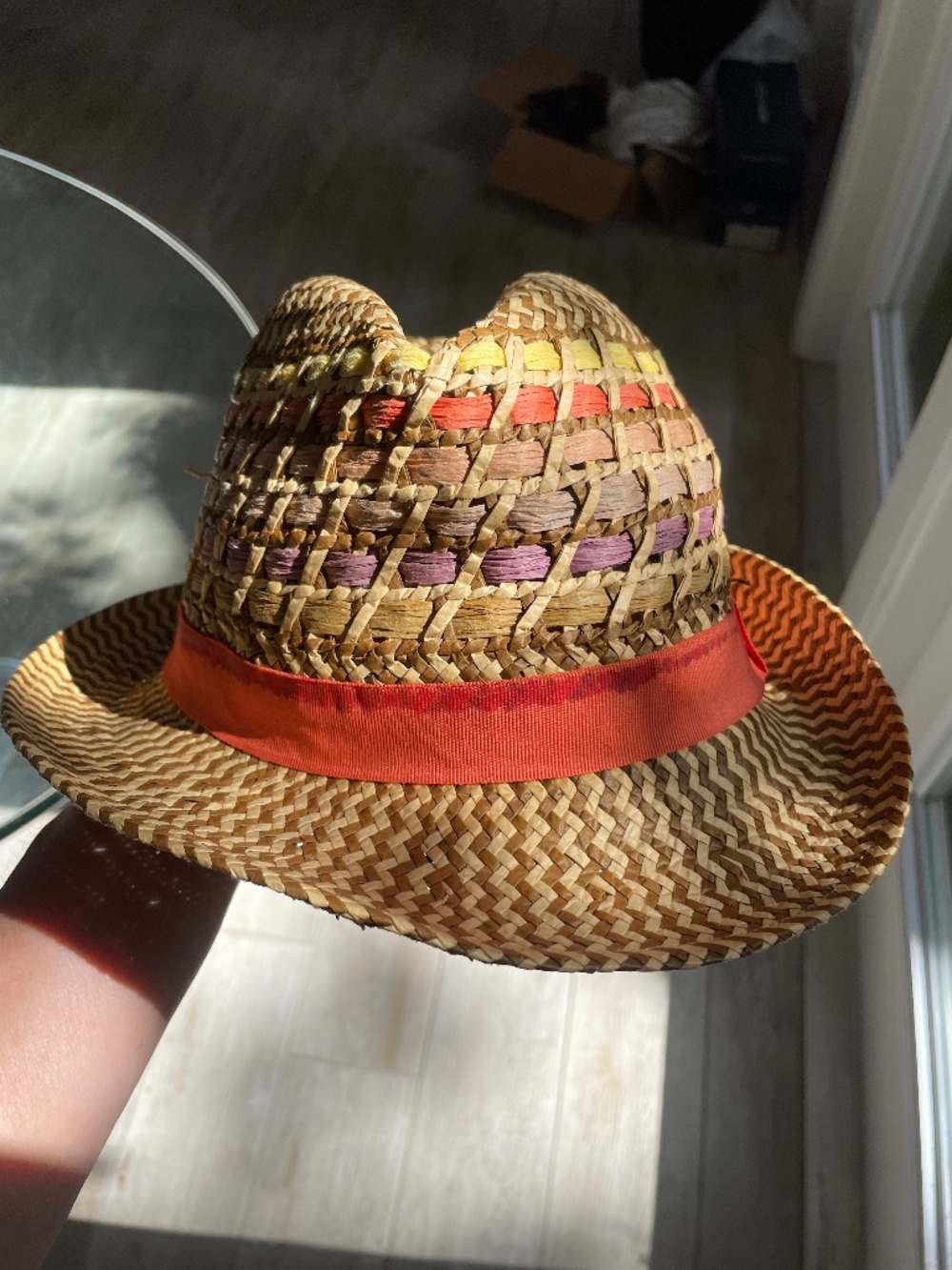Straw Colored Fedora Women's men's party garden tea hat